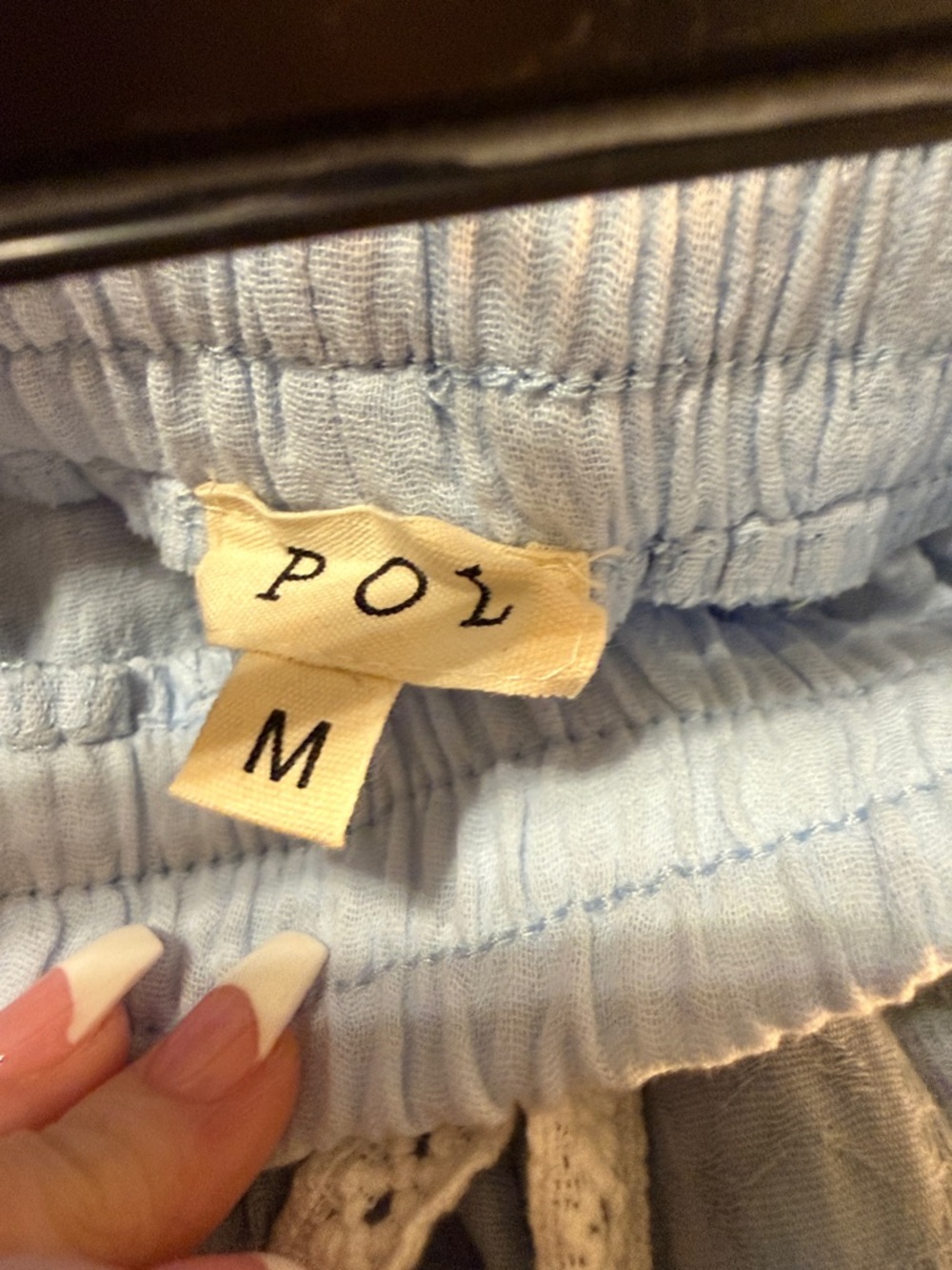 Bohemian Patchwork Wide-Leg Pants in Light Blue - Picture 2 of 15